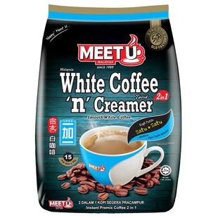 meetu密友咖啡二合一葡萄糖马来西亚进口白咖啡原装正品袋装375g