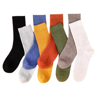 网红堆堆袜子靴女长筒纯棉姜黄色马丁靴100%全棉春季中长300减40