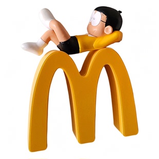 潮玩M灯冰箱贴磁贴立体创意麦门小夜灯睡觉大雄小新入户门装饰