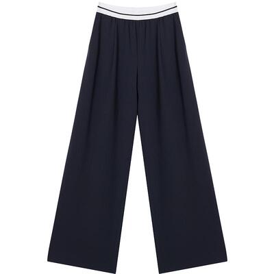 BLUE ERDOS2026早春新品运动休闲棉羊毛混纺垂坠感撞色阔腿裤女