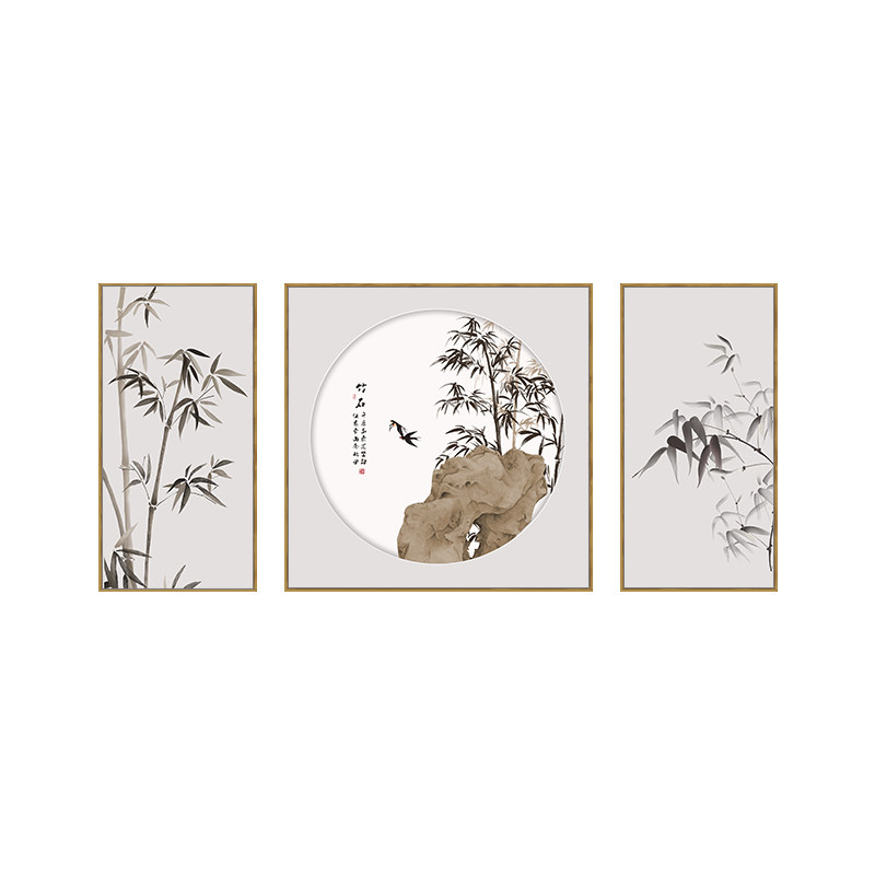 惜辞新中式荷花客厅装饰画