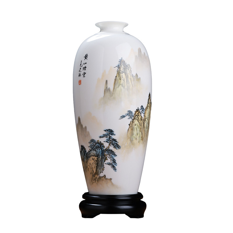 陈建瑞大师作品陶瓷手绘花瓶摆件