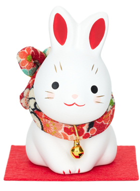 治愈系萌兔日式桌面摆件药师窑