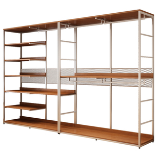 金属衣柜洞洞板实木2026新款爆款钢架结构卧室家用铁艺定制衣帽间