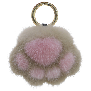 ins水貂毛猫爪包包挂饰小兔子挂件毛绒迷你汽车钥匙扣手机挂件