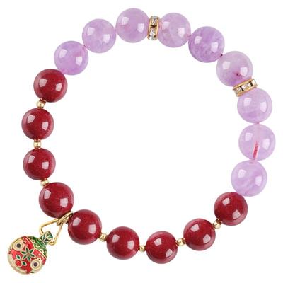 吉照堂天然水晶朱砂九紫离火手串