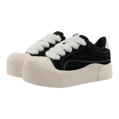 小泡芙开头笑厚底大头板鞋男女款