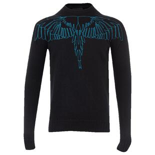 marcelo burlon马克布隆翅膀图案男士圆领针织衫毛衣秋冬特卖XY