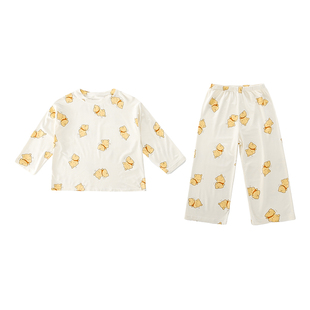 童装睡衣春天男童莫代尔维尼熊套装小熊儿童裤子两件套长袖男孩潮