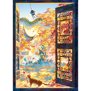 TOI图益拼图成人1000片手工diy玩具高级镭射拼图浮光跃金枫影浮金