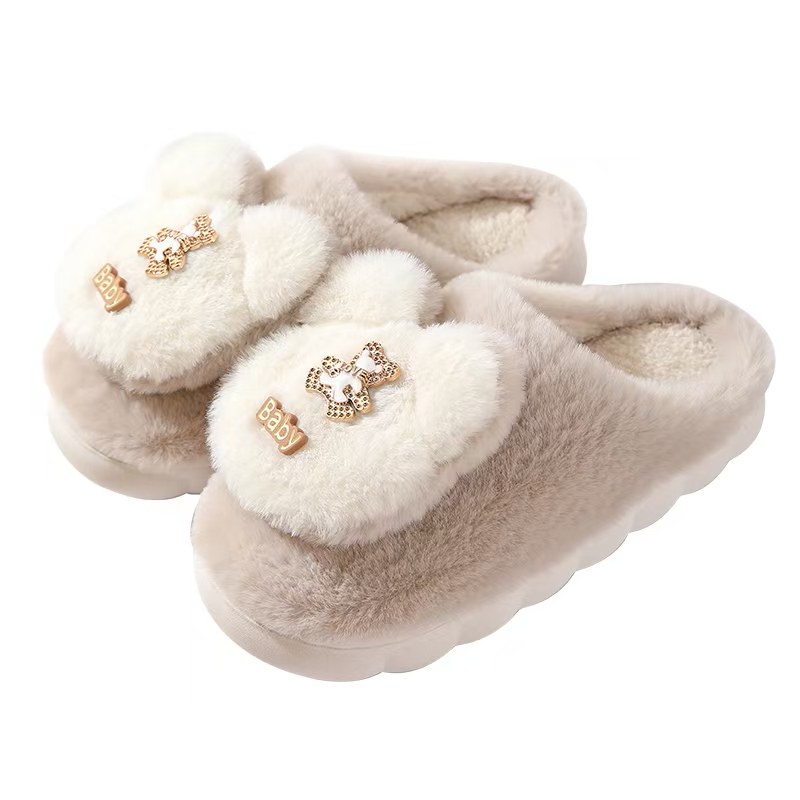 棉拖鞋包跟女冬季室内家居家用防滑厚底毛毛拖鞋男士月子保暖拖鞋