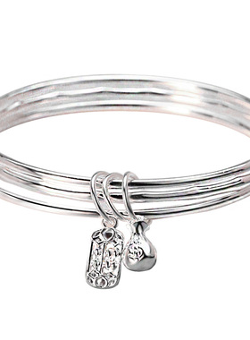 民族风女足银999.9三生三世手镯