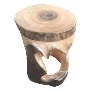 牙凳根雕凳子实木墩子木桩底座香樟树根花架底座茶几原木中间镂空
