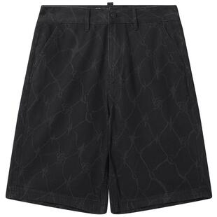 【经典老花满印】卡宾直筒牛仔短裤男夏季新款透气休闲五分裤