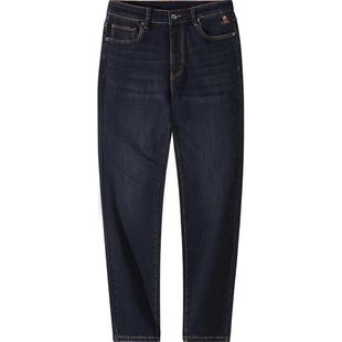 骆驼男装直筒牛仔裤男2025秋冬款加绒保暖户外通勤休闲长裤子