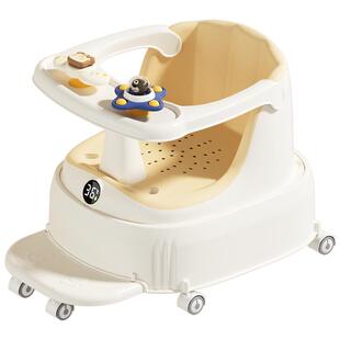 婴儿洗澡学坐椅宝宝座椅儿童坐着神器坐浴凳坐凳浴盆坐托带万向轮