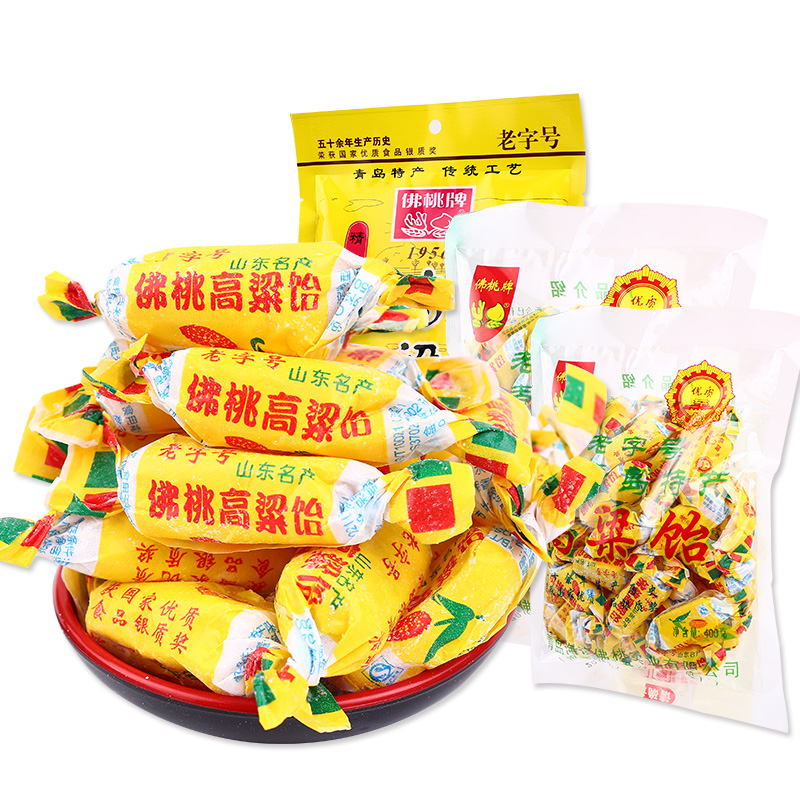 佛桃牌青岛高粱饴软糖拉丝厂家