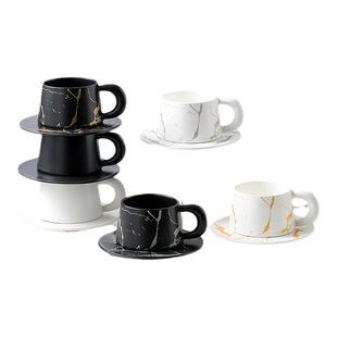 瓷掌柜欧式意式咖啡杯220ml精致创意陶瓷套装小众风设计风咖啡杯