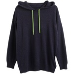 胖太太大码女装秋冬新品直筒连帽纯色时尚针织打底衫厚621303410