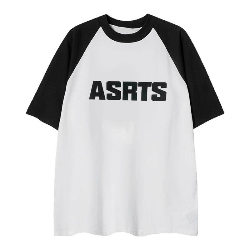 重磅 Asrts新款小众潮牌夏季纯棉插肩t恤高级感短袖男款美式高街