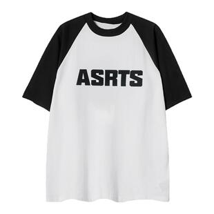 重磅 Asrts新款小众潮牌夏季纯棉插肩t恤高级感短袖男款美式高街