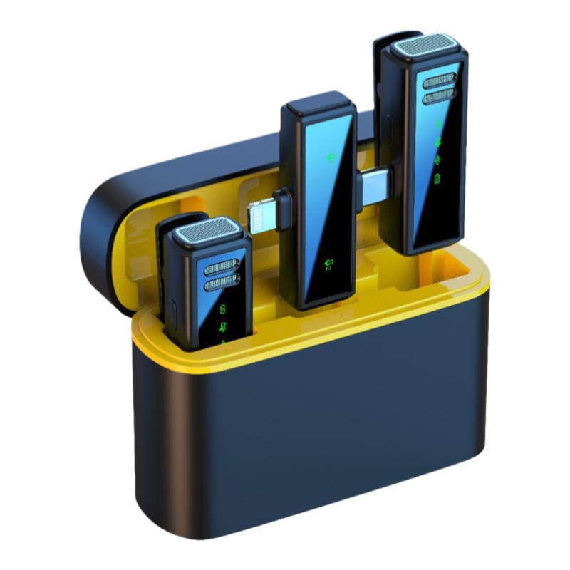 领夹式麦克风手机直播专用录音麦拍视频收音器设备一拖二智能降噪