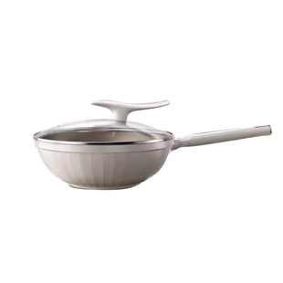 Mancini德国钛上钛炒锅不粘锅无涂层家用燃气灶电磁炉平底炒菜锅