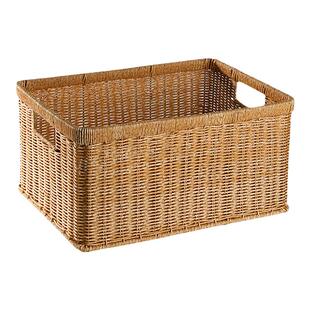 闲储仿藤编织收纳篮家用收纳筐 玩具零食书籍收纳架储物整理
