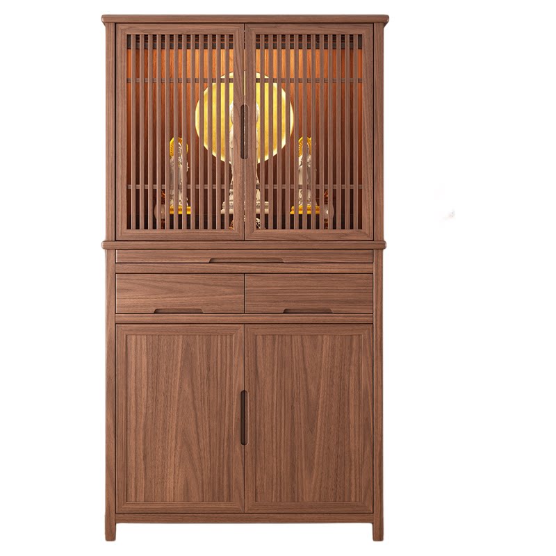 带门佛龛立柜家用新中式佛台观音菩萨财神爷佛柜隐藏门神龛供奉台