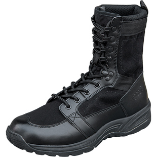 网眼作战男靴夏季透气超轻作训鞋耐磨安检鞋战鞋黑色高帮保安鞋子