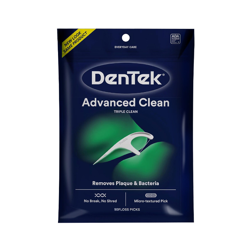 德泰克DenTek进口牙线棒超细家庭装薄荷含氟牙缝刷圆线扁线大包装
