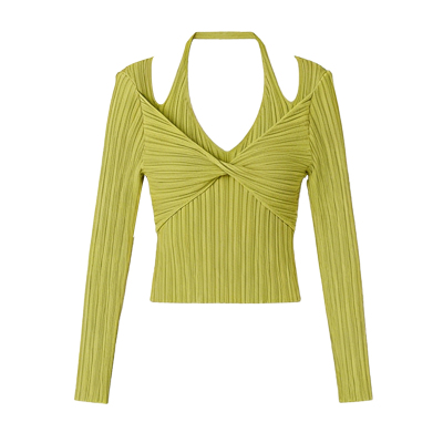 DPLAY挂脖扭结设计针织衫