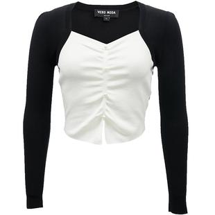 Vero Moda奥莱针织衫毛衣女春夏新款女团风拼接修身显瘦上衣流行