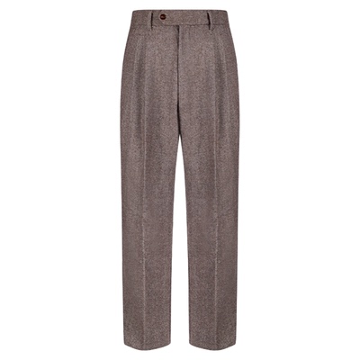 平圆方中50%羊毛高腰西裤西装裤