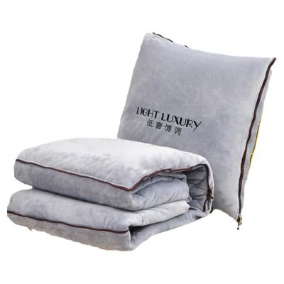 不掉毛｜加密水晶绒抱枕被子两用