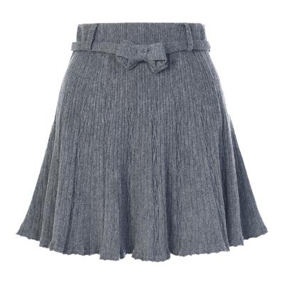 lefame拉飞姆2025冬季新款简约摩登A型廓形针织褶裥半裙短裙女