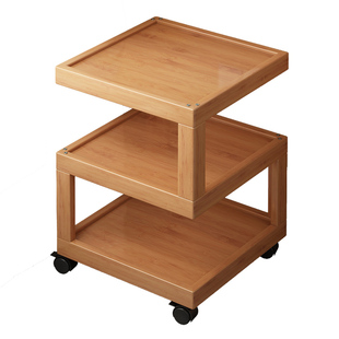 床头柜小型置物架家用卧室床边小桌子楠竹出租房用可移动边几角几