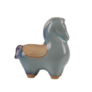 钧瓷马摆件陶瓷工艺品客厅玄关招财开业礼品家居马上成功装饰品