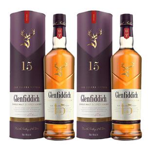 【双支装】Glenfiddich格兰菲迪15年单一麦芽威士忌700ml×2瓶