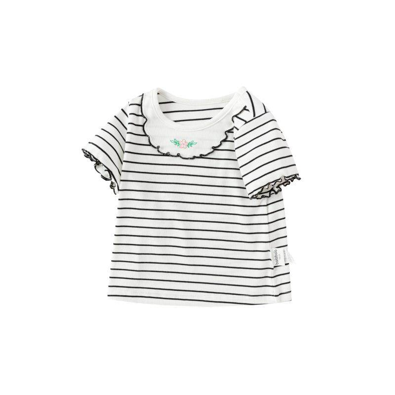 巴拉巴拉童装宝宝短袖女童T恤儿童上衣夏装正肩内搭绣花