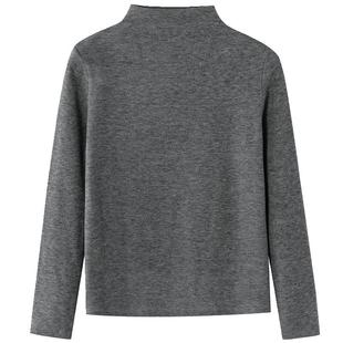 薄绒保暖内搭大码长袖打底衫女秋冬装新款德绒半高领修身t恤上衣