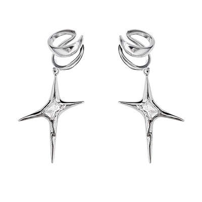 无耳洞星人甜酷四芒星耳骨夹