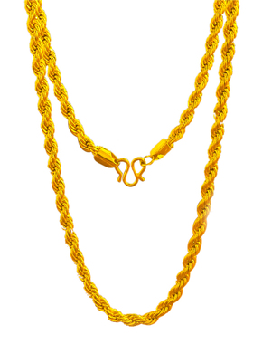 仿黄金项链男粗麻花送送朋友链条