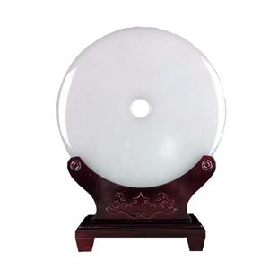 白玉天然玉石摆件吉祥如意平安扣客厅玄关办公室乔迁送礼新房装饰