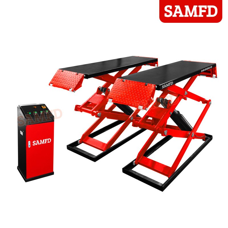 免挖地基汽车举升机升降机修理厂4S店专用超薄小剪举升机1.8米