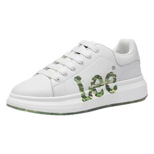 Lee男鞋2025秋季新款小白鞋男款厚底男士透气真皮板鞋情侣休闲鞋