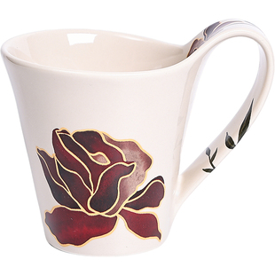 法式复古马克杯高档咖啡杯家用陶瓷杯子女生高颜值泡茶水杯办公室