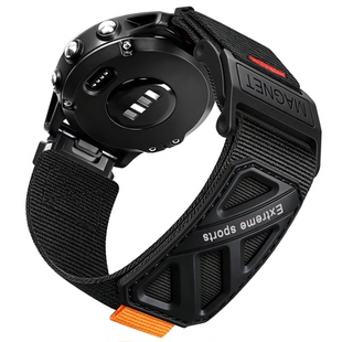 适用佳明Garmin全系列磁吸尼龙表带Fenix8/7X/Fenix5X/Fenix6X/帆布魔术贴带Forerunner935/955/965/EpixPro