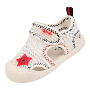 泰兰尼斯男童鞋子婴儿学步鞋夏季女童透气包头宝宝鞋儿童白色凉鞋