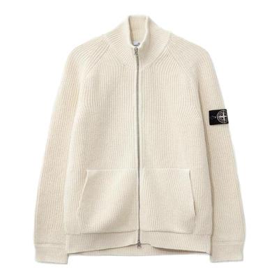 Stone Island/石头岛 Fisherman's Rib Raw保暖针织开衫外套男HBX